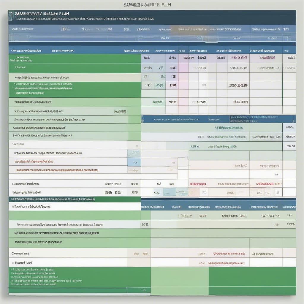 Sample Business Financial Plan Spreadsheet