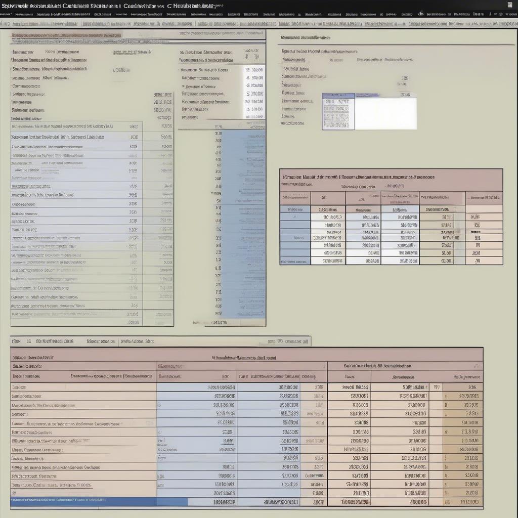 Overview of a construction material list in Excel