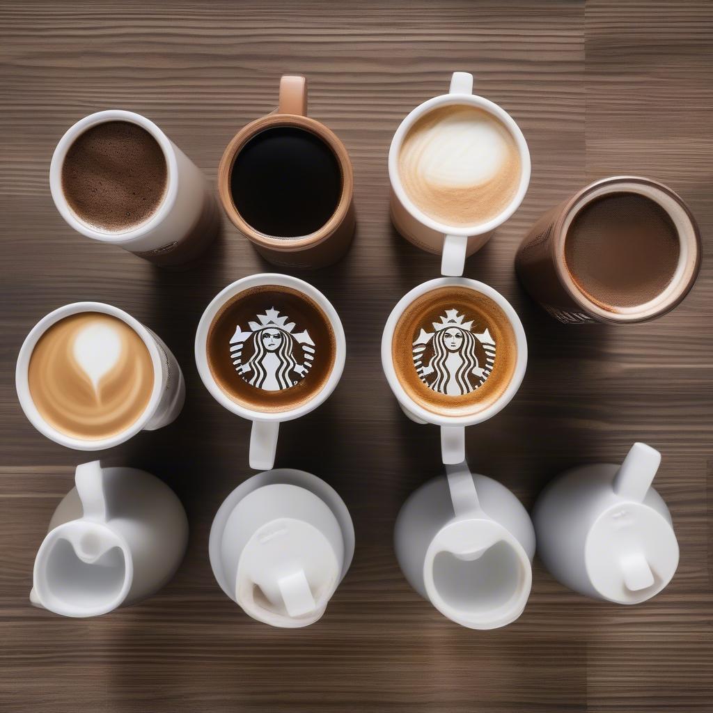 Cà phê truyền thống tại Starbucks: Espresso, Americano, Cappuccino và Latte.