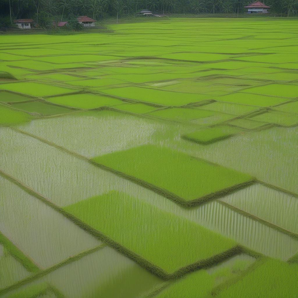 Cây lúa trễ bông