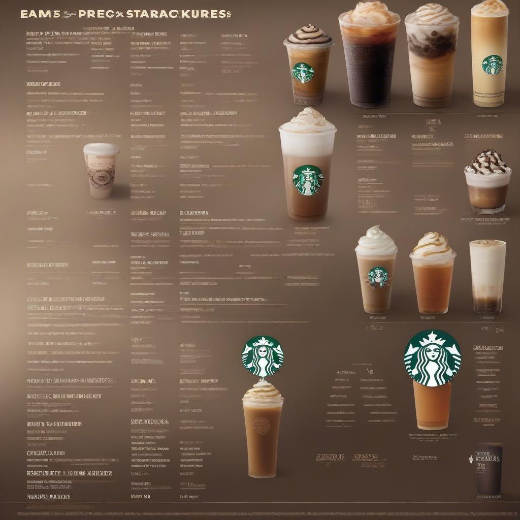 Giá đồ uống Starbucks menu