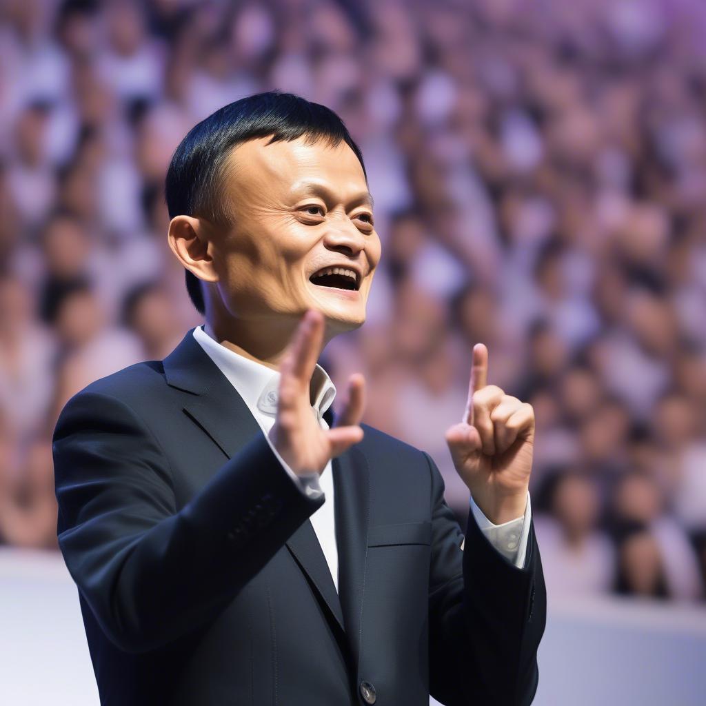 Jack Ma phát biểu trước đám đông