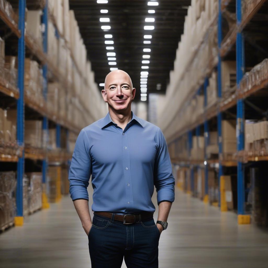 Jeff Bezos, nhà sáng lập Amazon, biểu tượng của thành công trong thương mại điện tử.