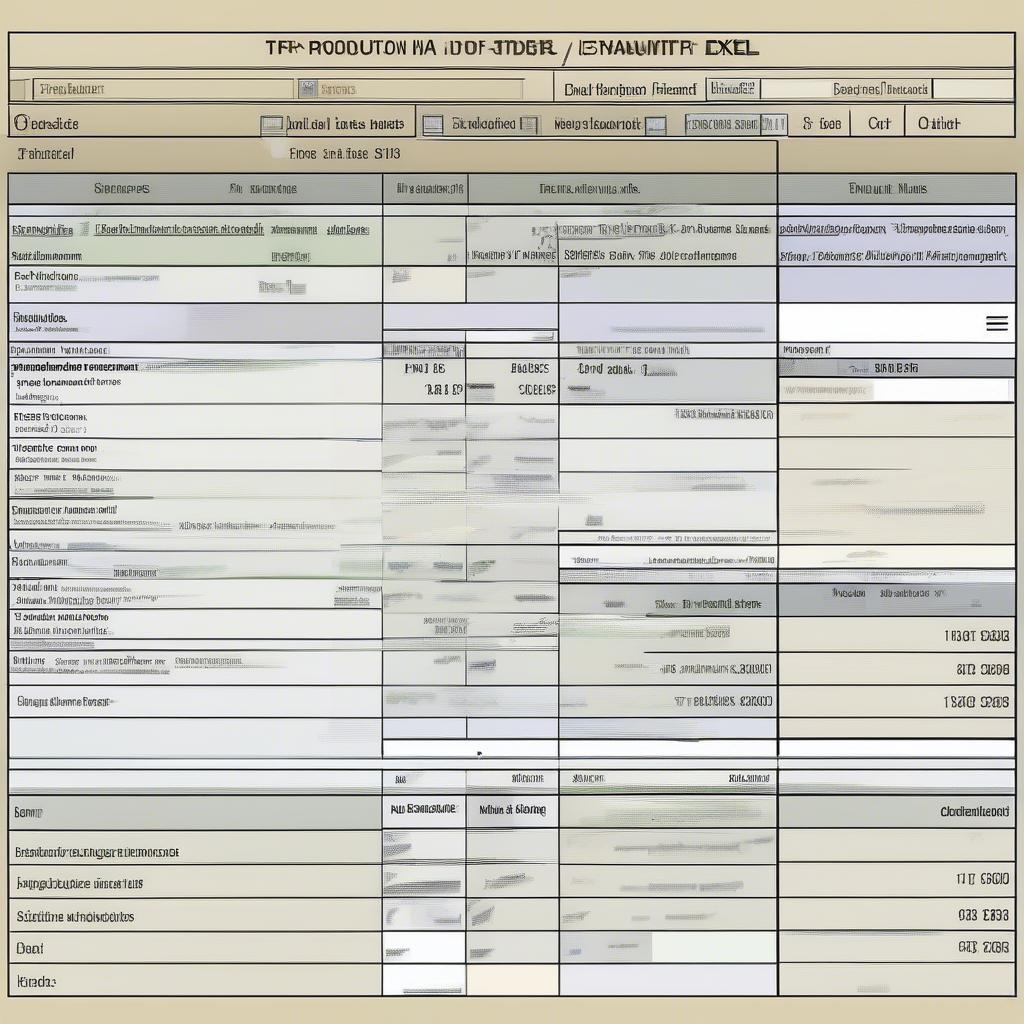 Mẫu Lệnh Sản Xuất trên Excel