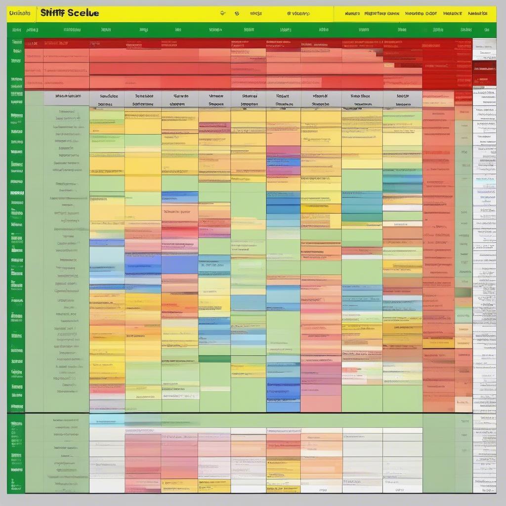 Mẫu bảng chia ca làm việc trong Excel