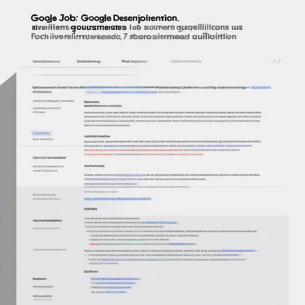 High-quality Google job description example