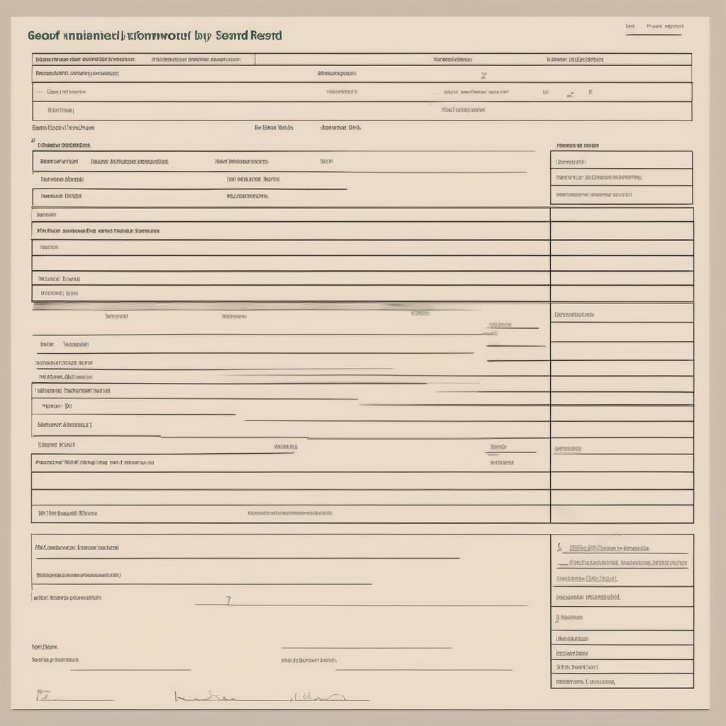 Content of Goods Handover Record