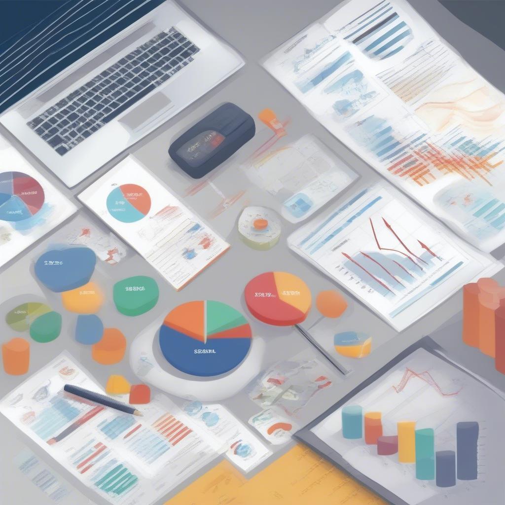 Analyzing business financial performance through charts and graphs