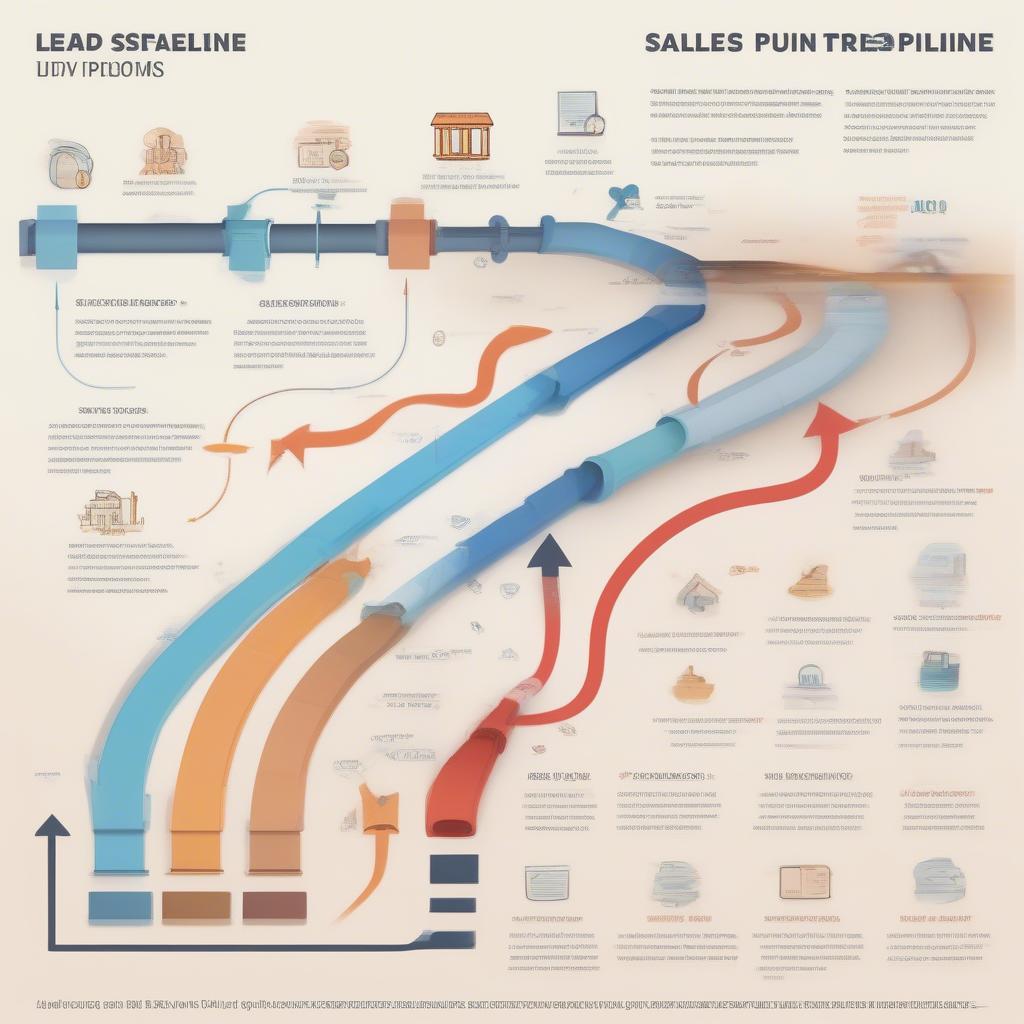 Minh họa các giai đoạn của sales pipeline