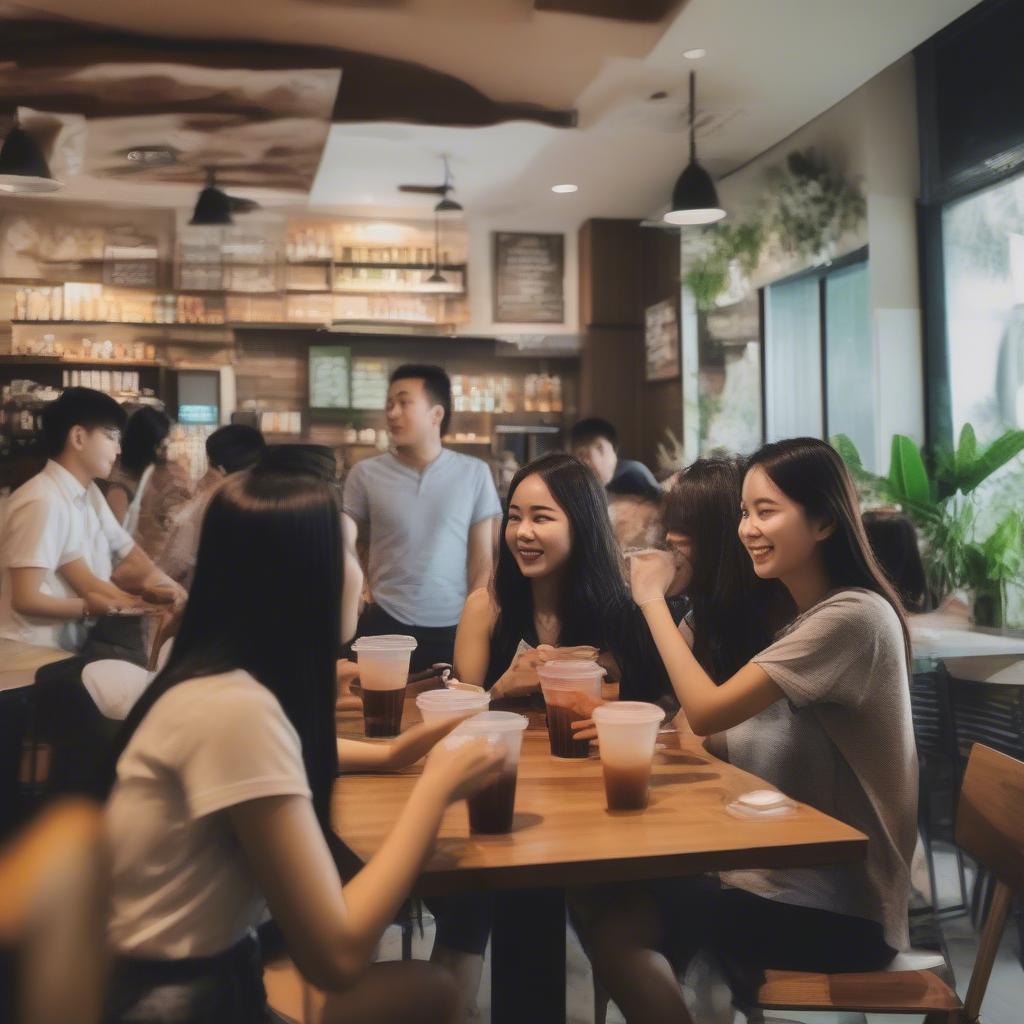 Khách hàng tại Starbucks Đà Nẵng