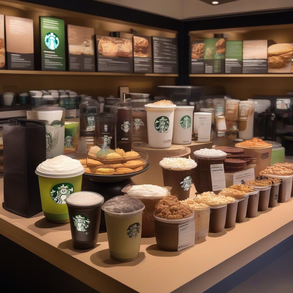 Menu đa dạng tại Starbucks