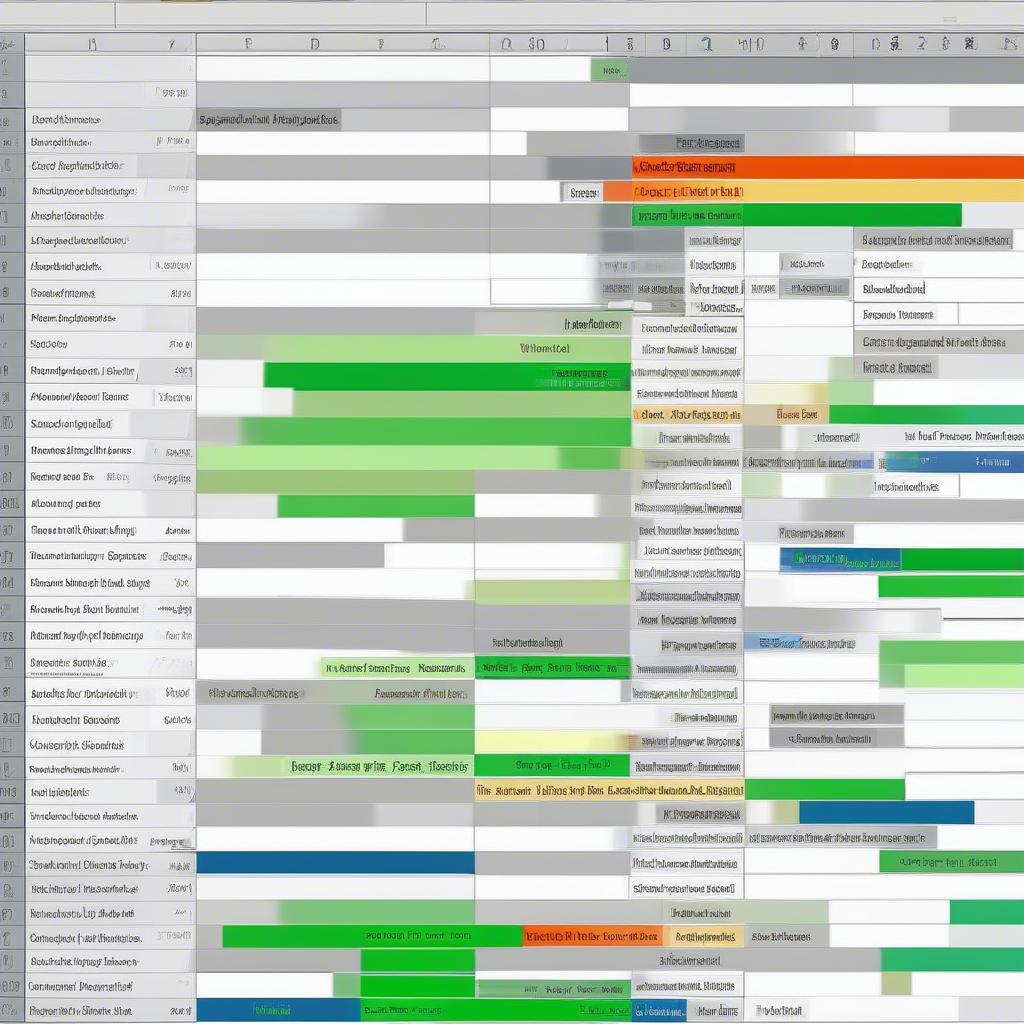 Tạo timeline công việc mẫu trên Excel