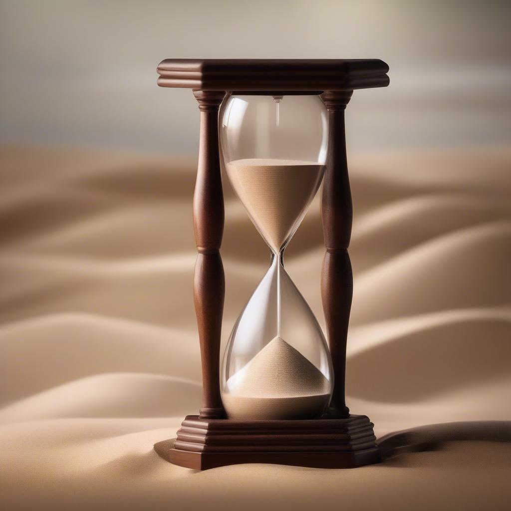 A sand clock timing the duration of something.