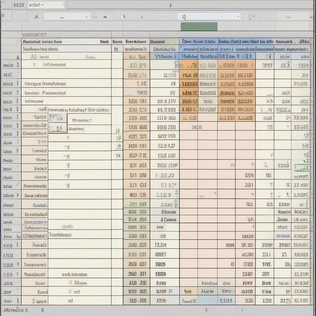 Bảng thống kê sản xuất trên Excel