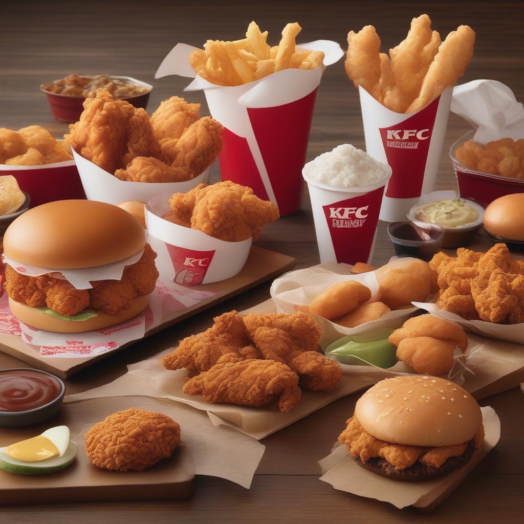 Thực đơn KFC đa dạng với nhiều món ăn hấp dẫn