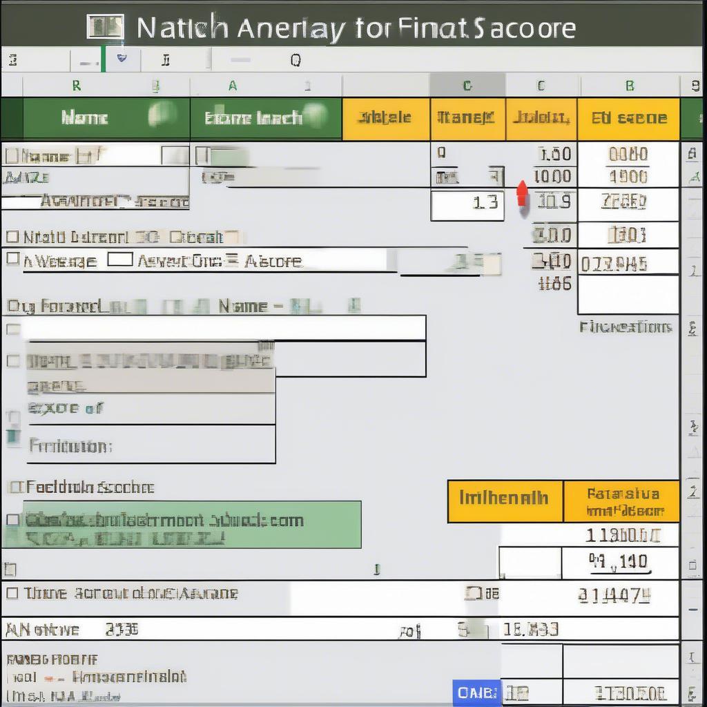 Tìm tên người có điểm trung bình cao nhất trong Excel