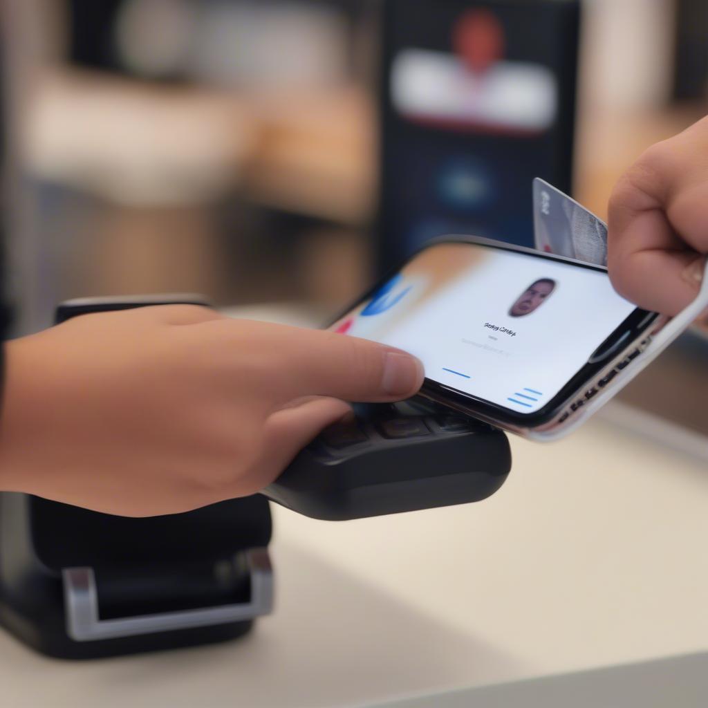 Hình ảnh minh họa các tính năng độc đáo của sản phẩm Apple như Face ID, Apple Pay