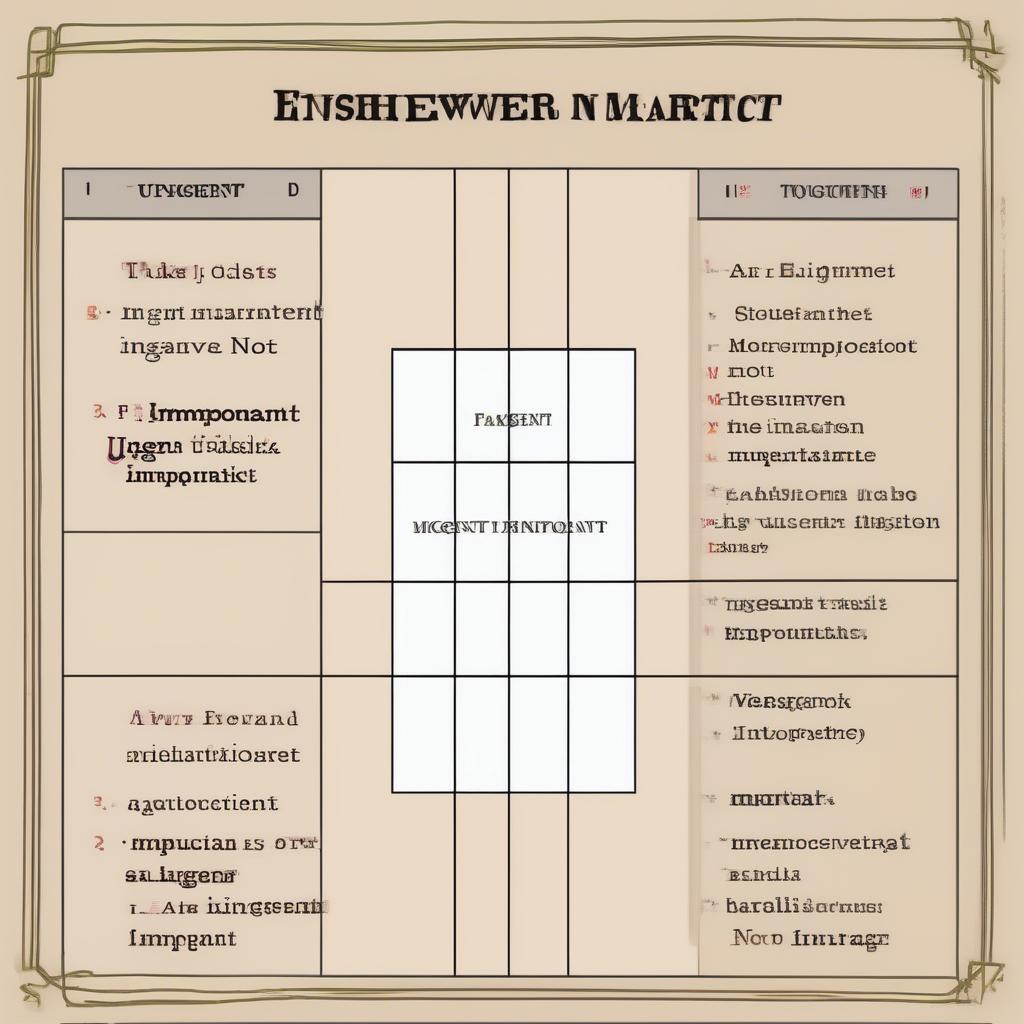 Ưu tiên công việc theo ma trận Eisenhower